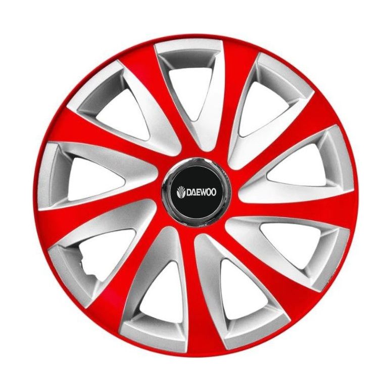4 db-os 15 colos R15 Drift piros-szürke dísztárcsa szett, Daewoo-val kompatibilis