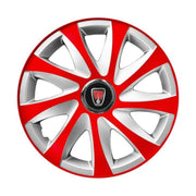 Set 4 capace roti 15 inchi R15 Drift Rosu-Gri, Compatibil cu Range Rover