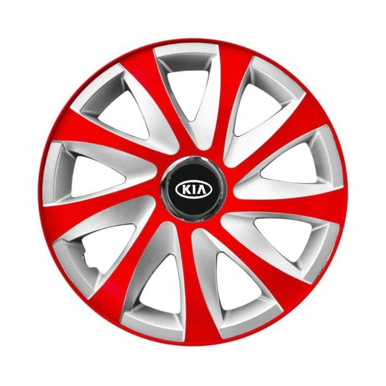 Set 4 capace roti 16 inchi R16 Drift Rosu-Gri, Compatibil cu Kia
