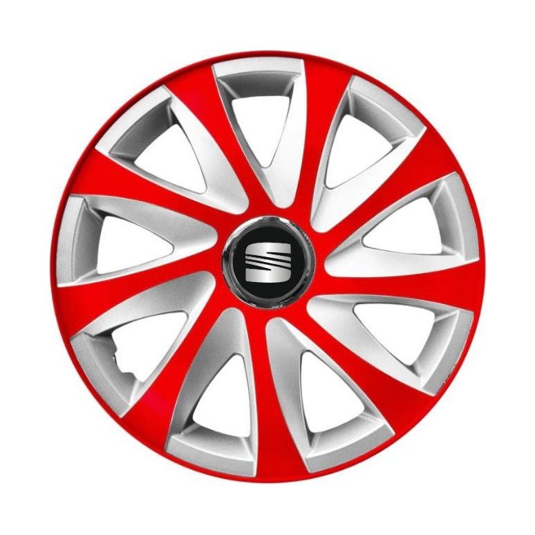 Set 4 capace roti 16 inchi R16 Drift Rosu-Gri, Compatibil cu Seat