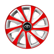 Set 4 capace roti 16 inchi R16 Drift Rosu-Gri, Compatibil cu Toyota