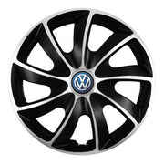 4 darabos Volkswagen Quad ezüst és fekete kerékborító készlet