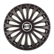 Set 4 Capace Roti, potrivite jantelor de R14, pentru Seat, model dino Negru