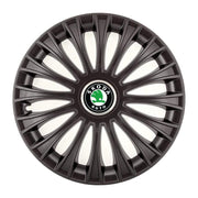 Set 4 Capace Roti, potrivite jantelor de R14, pentru Skoda, model dino Negru