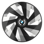 4 darabos dísztárcsa készlet, R15 felnikre alkalmas, BMW-hez, vektor fekete és ezüst modell