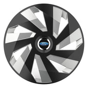 Set 4 Capace Roti, potrivite jantelor de R15, pentru Ford, model vector black and silver