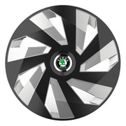 Set 4 Capace Roti, potrivite jantelor de R15, pentru Skoda, model vector black and silver