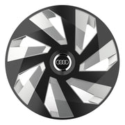 Set 4 Capace Roti, potrivite jantelor de R16, pentru Audi, model vector black and silver