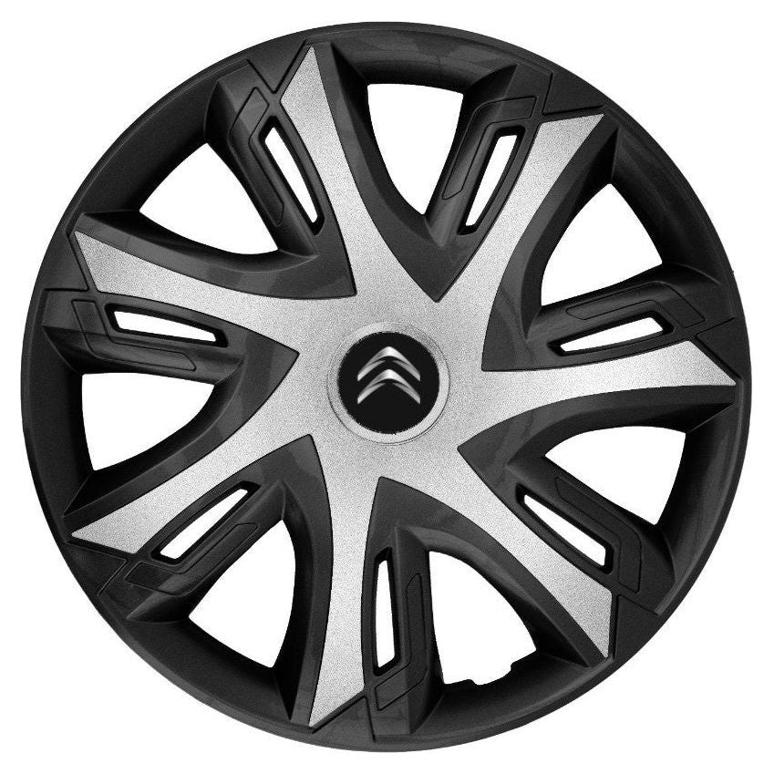 Set 4 capace roti power bicolor silver R14 Compatibil Cu Citroen