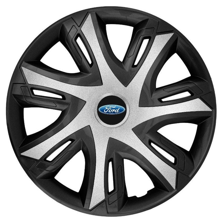 Set 4 capace roti power bicolor silver R15 Compatibil Cu Ford
