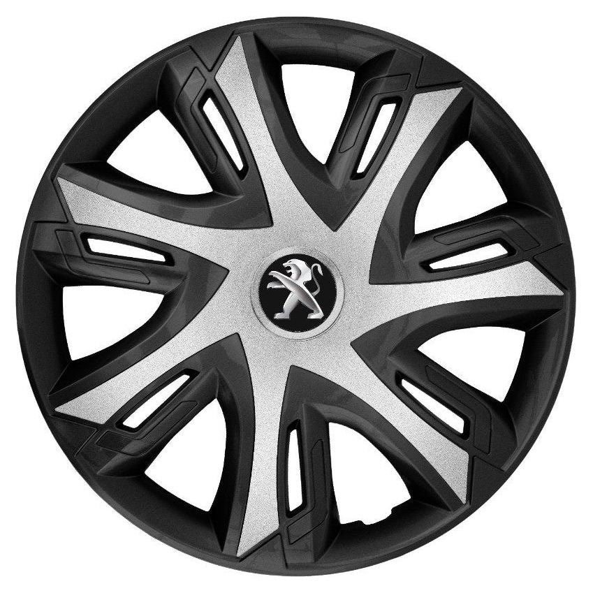 Set 4 capace roti Power Bicolor Silver R15 Compatibil Cu Peugeot
