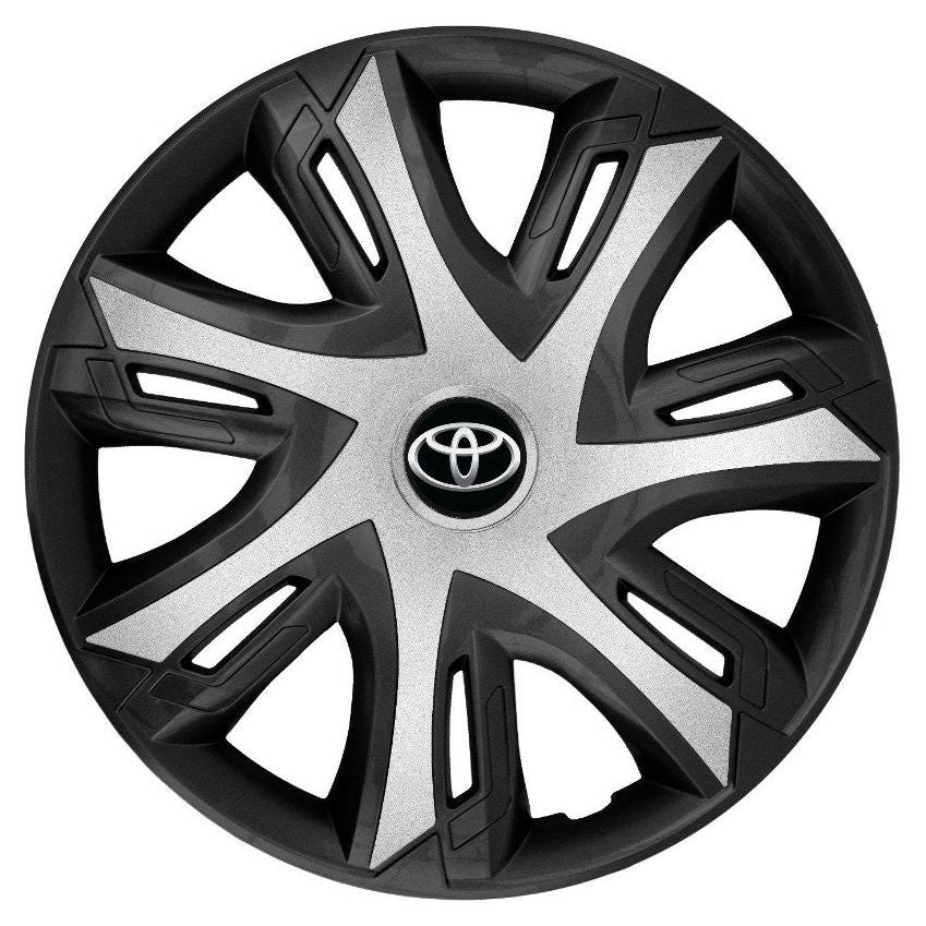 Set 4 capace roti Power Bicolor Silver R15 Compatibil Cu Toyota