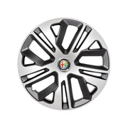 4 darabos 14 colos (R14) Raven szürke-fekete dísztárcsa készlet, Alfa Romeo-val kompatibilis