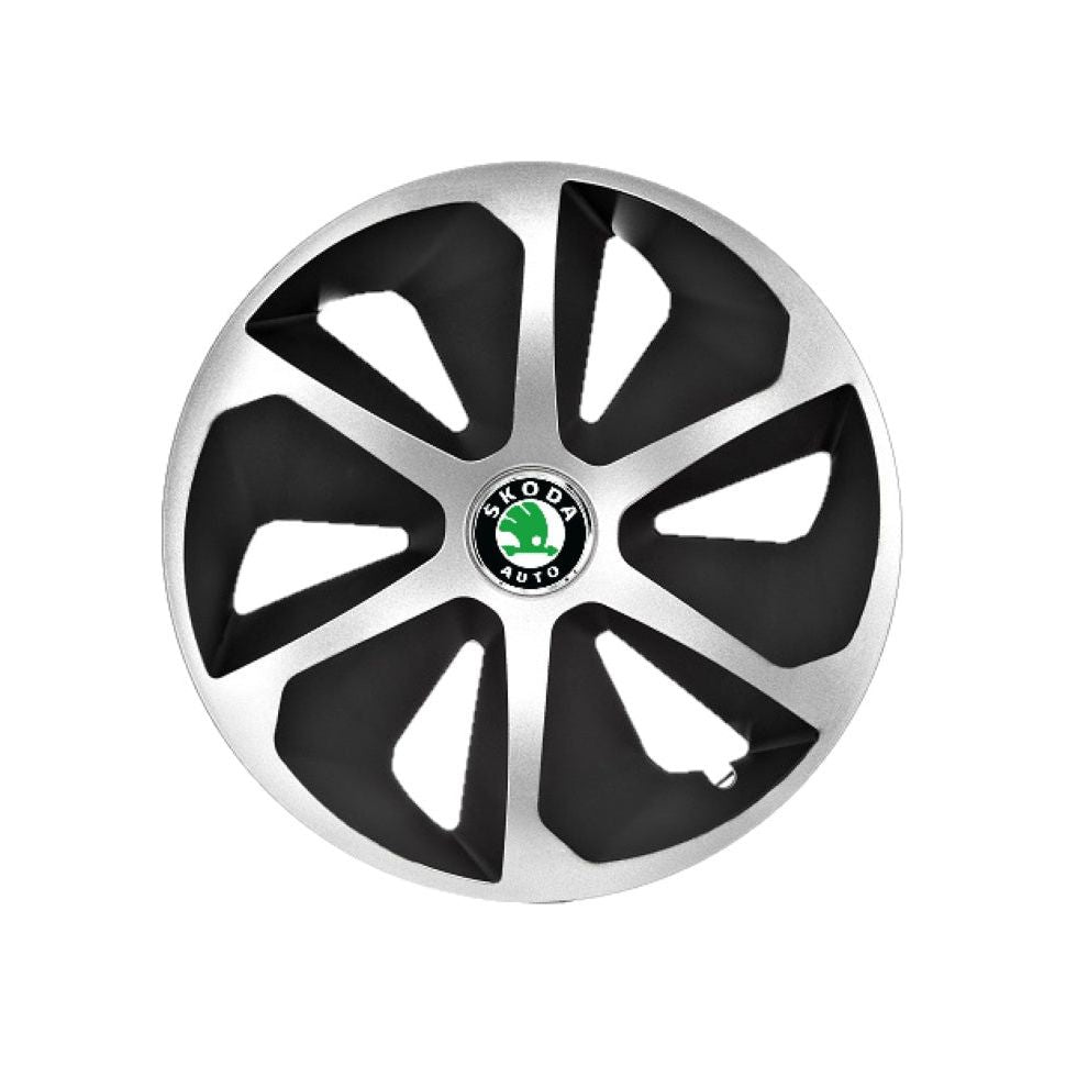 Set 4 capace roti Roco Gri-Negru R15 Compatibil Cu Skoda