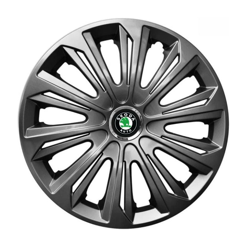 Set 4 capace roti strong grafit R14 Compatibil Cu Skoda