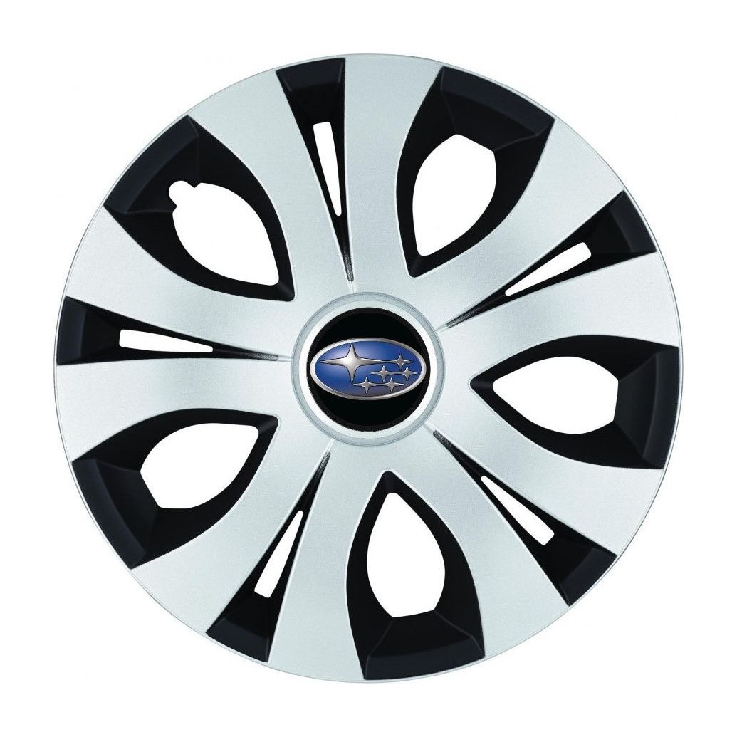 Set 4 Capace Roti Top Gri-Negru R15, Compatibil Cu Subaru