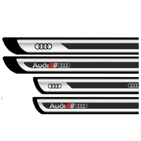 Set 4 stickere protectie praguri pentru Audi, Creative Rey®