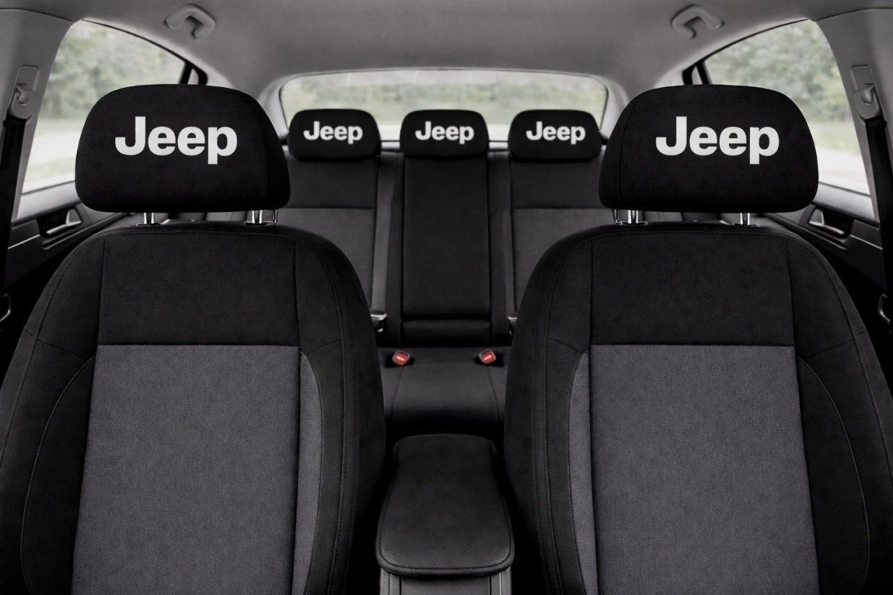 Set 5 huse tetiere negre, pentru gama auto JEEP