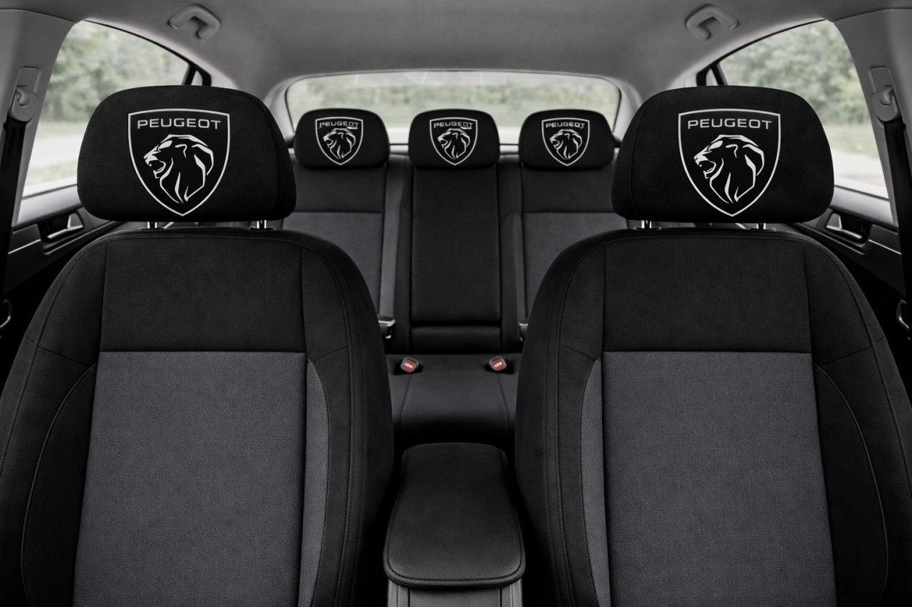 Set 5 huse tetiere negre, pentru gama auto PEUGEOT NOU