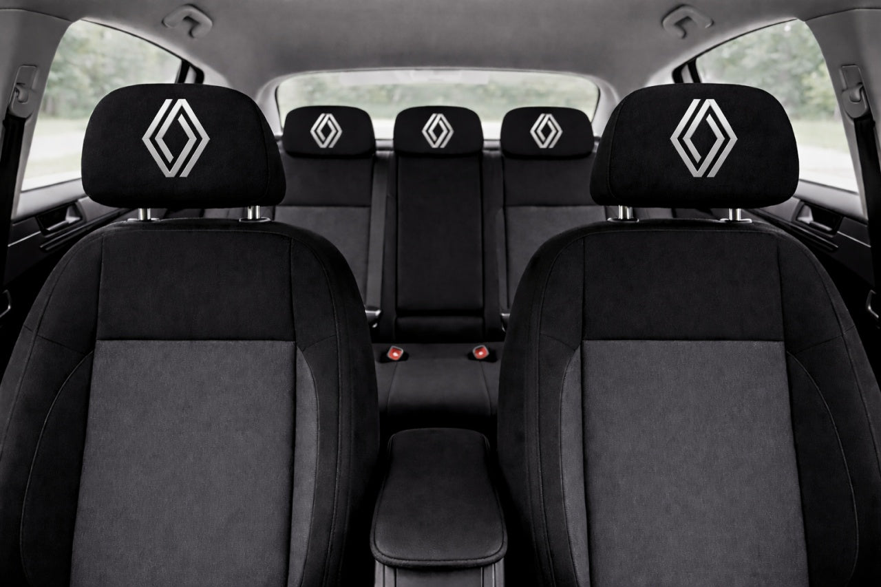 Set 5 huse tetiere negre, pentru gama auto RENAULT NOU