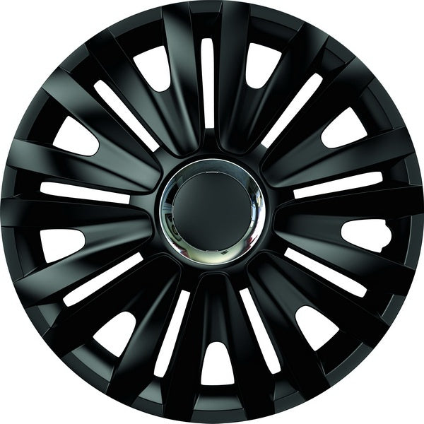 KERÉKKUPAK KÉSZLET 15" Királyi Fekete Króm Gyűrűvel
