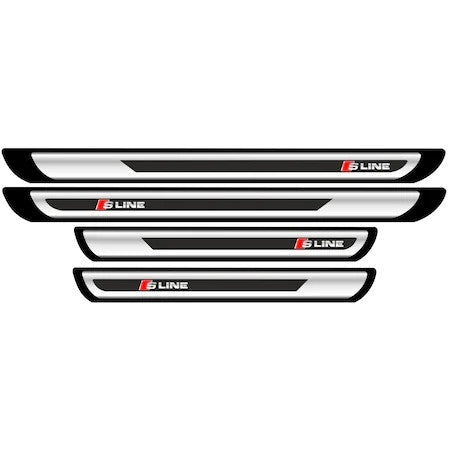 Set protectie praguri adezive imitatie gri Audi S-line crom