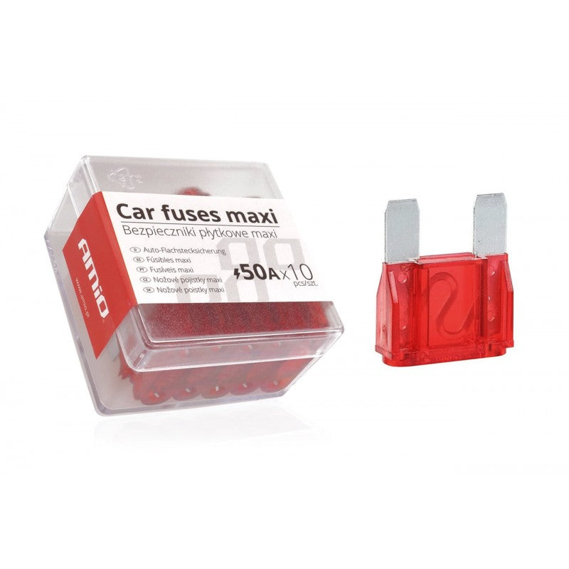 Siguranțe auto, MAXI, cutie, 10 buc, 50A