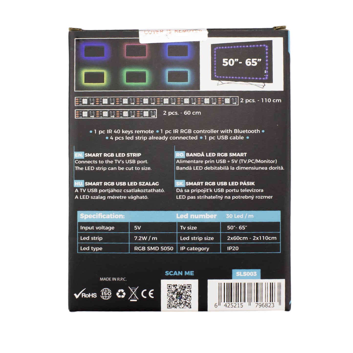 Bandă LED SMART - pentru iluminare fundal TV, 50”-65” - SunShine