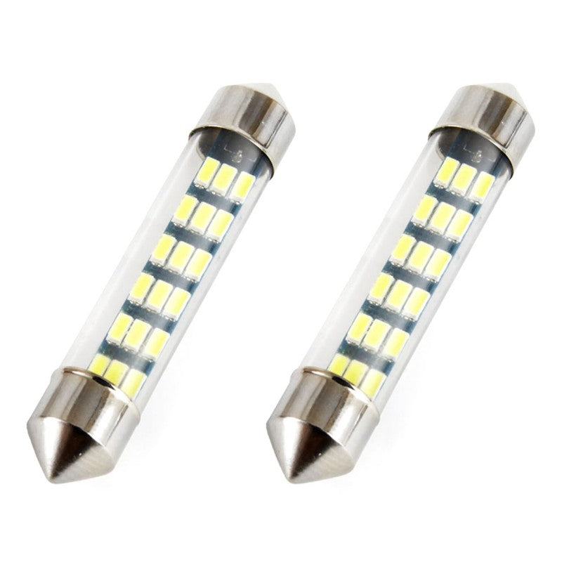 Set 2 becuri auto C5W/ Sofit, Standard 3014, 18 SMD, 41 mm, 12V, culoare alb
