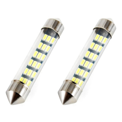 Set 2 becuri auto C5W/ Sofit, Standard 3014, 18 SMD, 41 mm, 12V, culoare alb