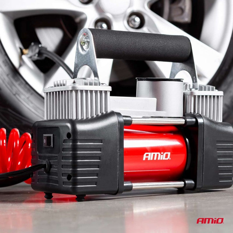 Compresor auto, AComp-4, metalic, 2 cilindri, 12V, premium