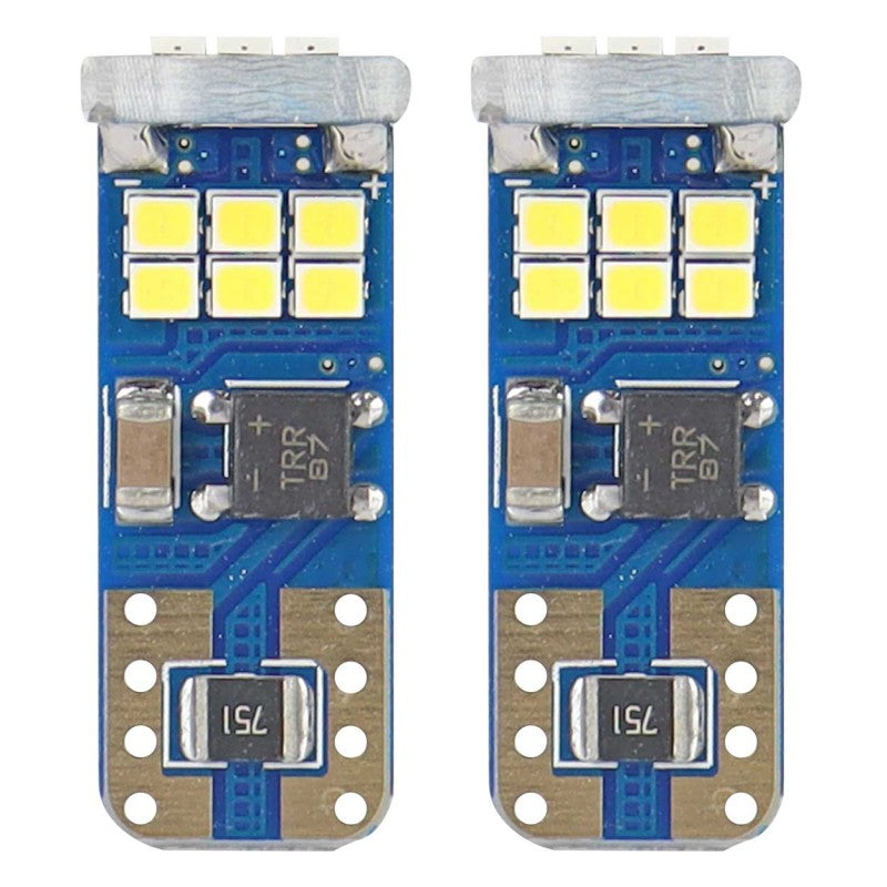 Set 2Becuri LED T10  CANBUS 18SMD UltraBright 2016 T10e W5W Alb 12V 24V AMIO-01292