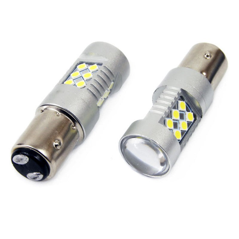 Set 2 Becuri CANBUS 3030 24SMD 1157 BAY15D P21/5W Alb 12V 24V AMIO-01438