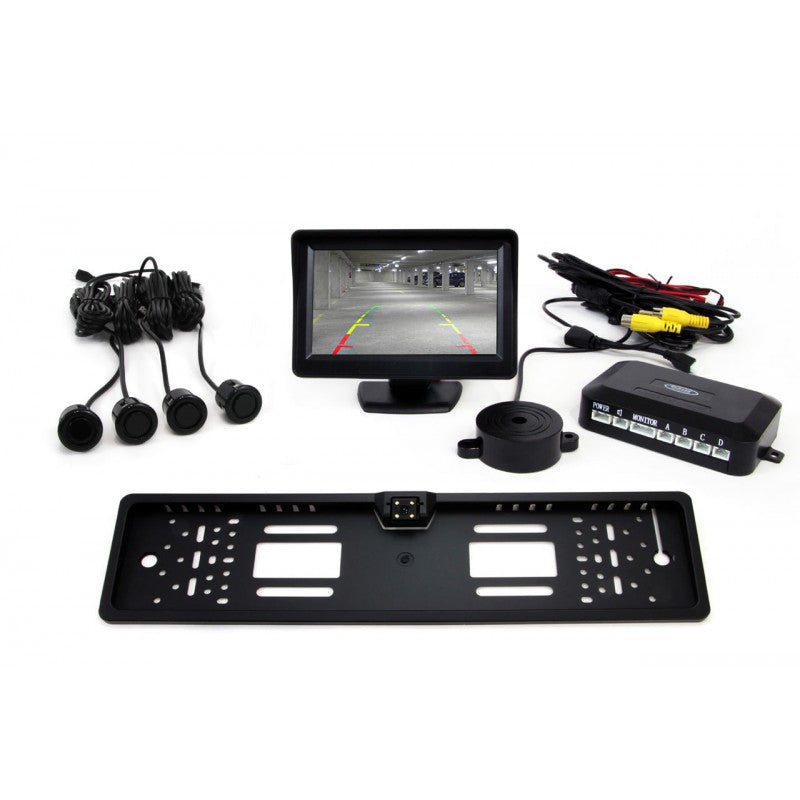 Kit senzori TFT01 de 4,3" cu cameră LED CAM-402, 4 senzori, negru „GOLD