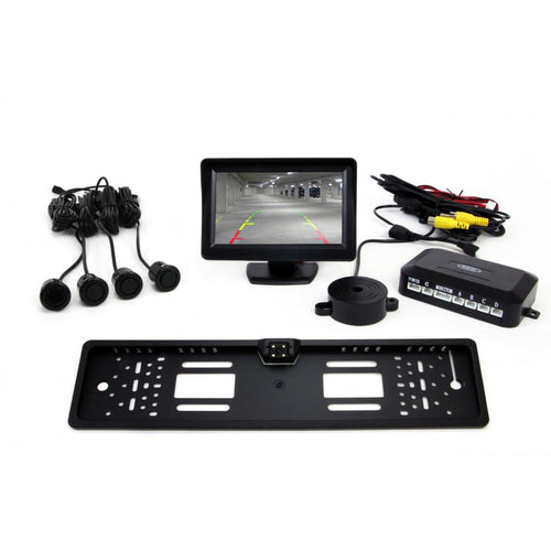 Kit senzori TFT01 de 4,3" cu cameră LED CAM-402, 4 senzori, negru „GOLD