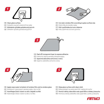 Folie autocolantă pentru geamuri Negru 0.75x3m 30% AMIO-01655