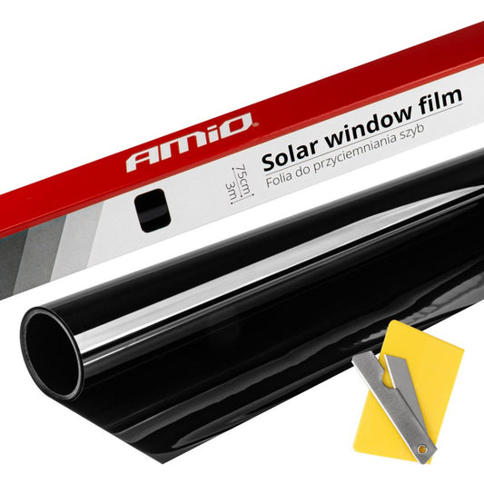 Folie foto autocolantă geamuri Super Dark Black 0.75x3m 5% AMIO-01657