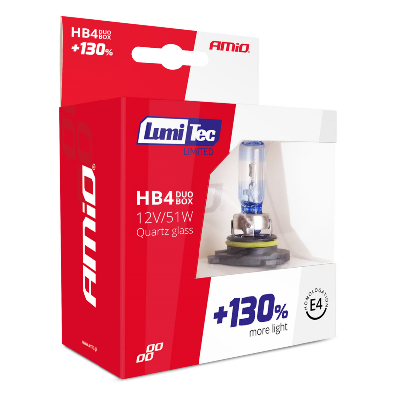 SET 2 BEC HALOGEN HB4 12V 51W LUMITEC LIMITED +130% DUO