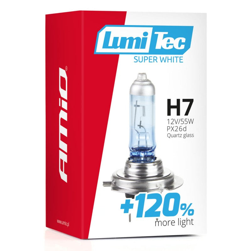Bec halogen H7 12V 55W LumiTec Super Alb +120% AMIO-02138