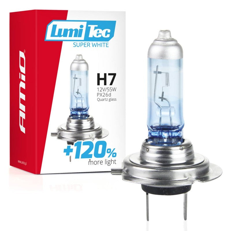 Bec halogen H7 12V 55W LumiTec Super Alb +120% AMIO-02138