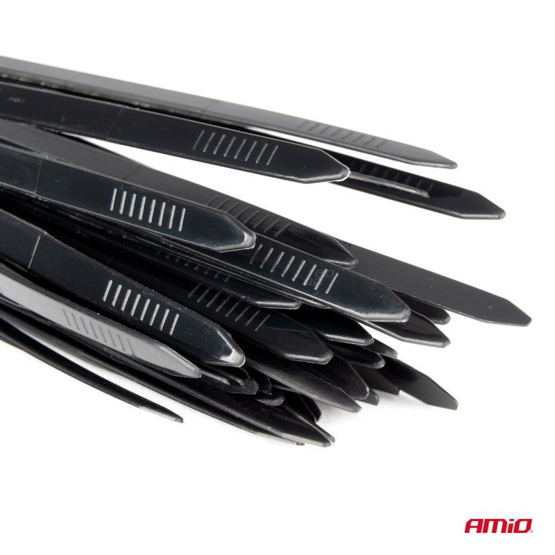 Fasete de fixare cabluri negre 4,8x350mm - 100 buc AMIO-02157