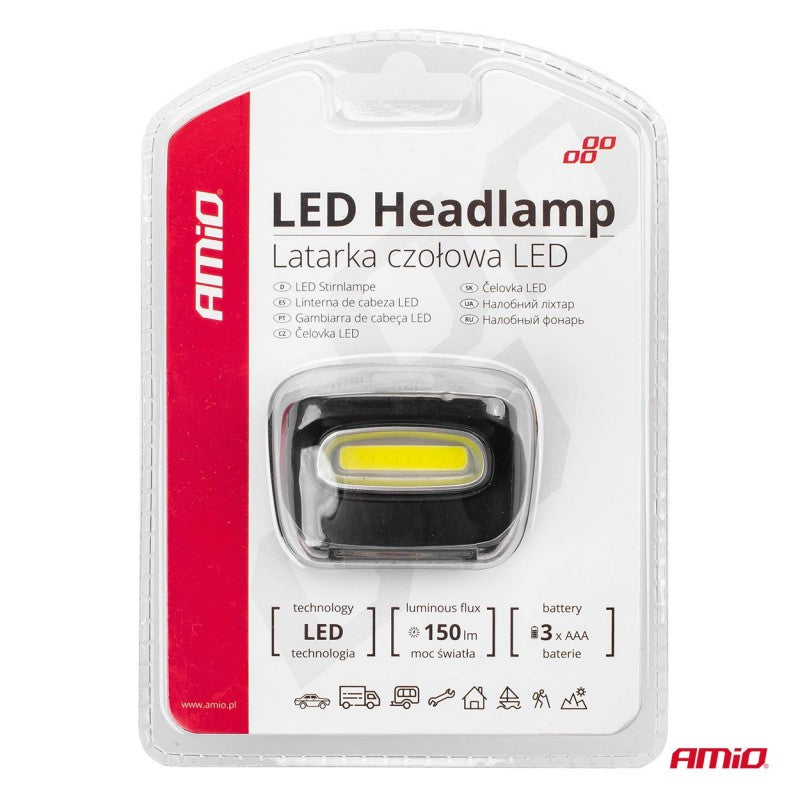 Lampă frontală COB cu baterii 3xAAA 150Flux IPX3