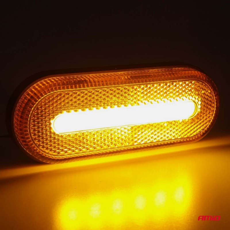 Lampă auto LED OM-01-O oval portocaliu AMIO-02374