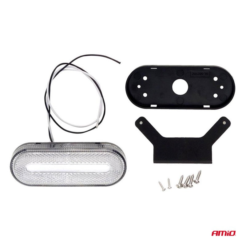 Lampă auto LED OM-01-W ovală albă AMIO-02375