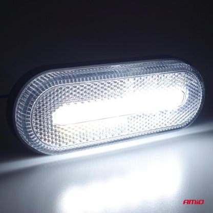 Lampă auto LED OM-01-W ovală albă AMIO-02375