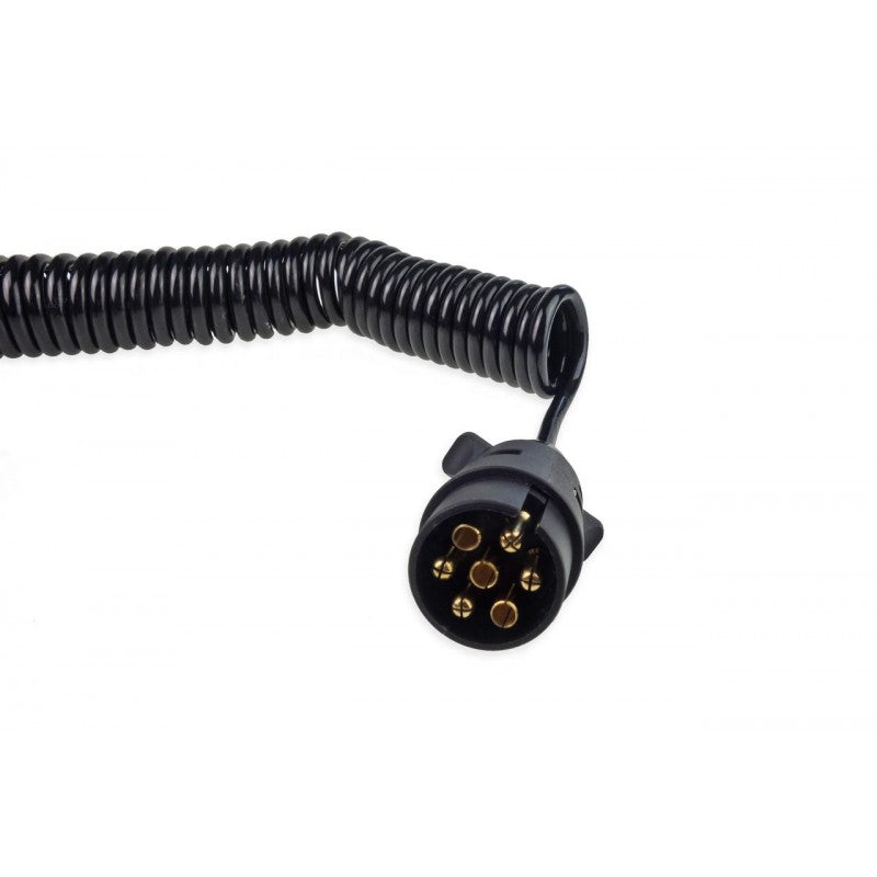 Cablu electric spiralat, remorca, stecher 7PIN, 12V, 6 m