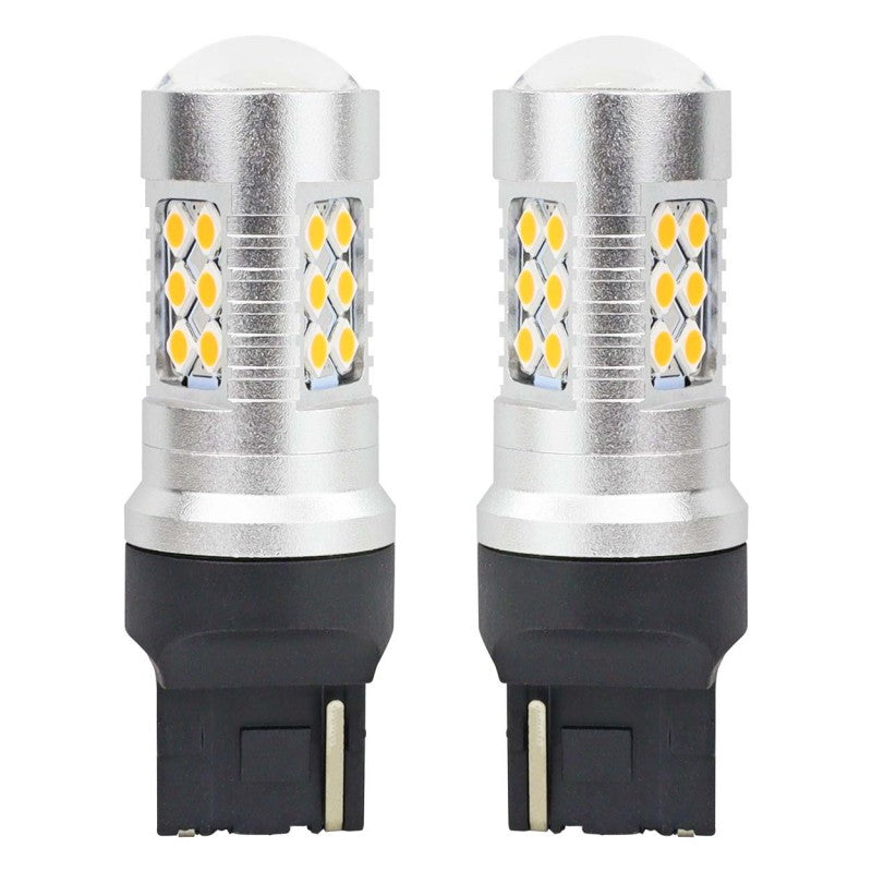 Becuri LED CANBUS 3030 24SMD T20 WY21W Portocaliu Chihlimbar 12V 24V AMIO-02393