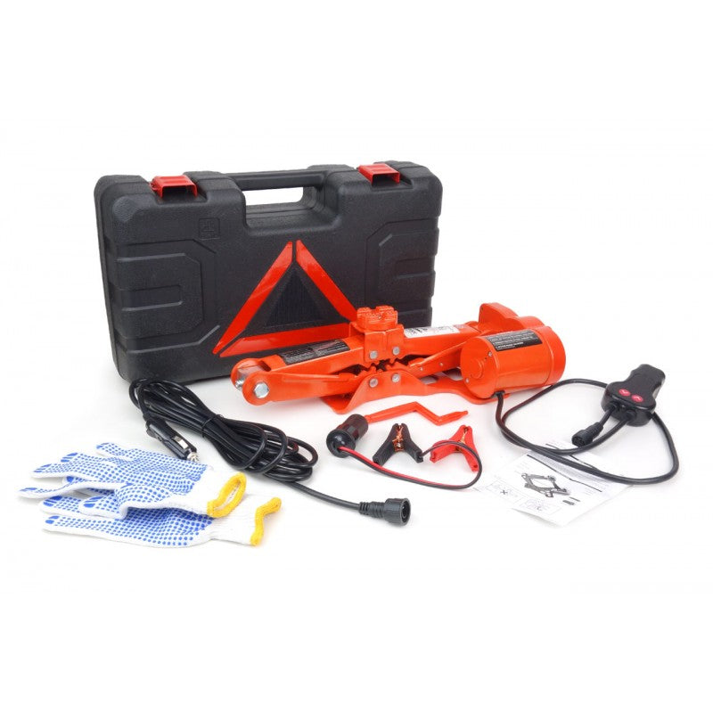 Cric electric tip foarfecă cu telecomandă și KIT de reparare 3T 12V AMIO-02406