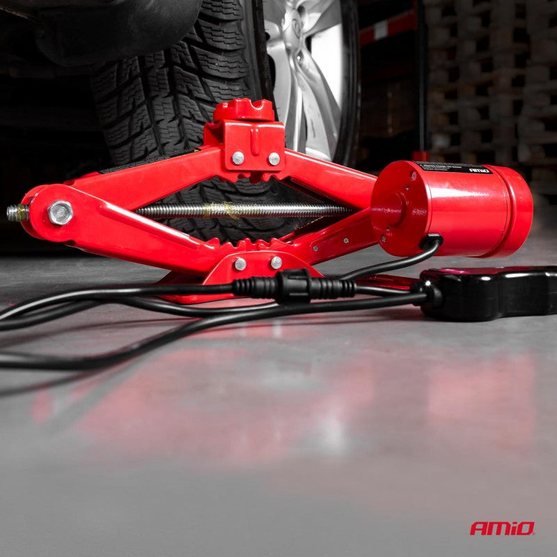Cric electric tip foarfecă cu telecomandă și KIT de reparare 3T 12V AMIO-02406