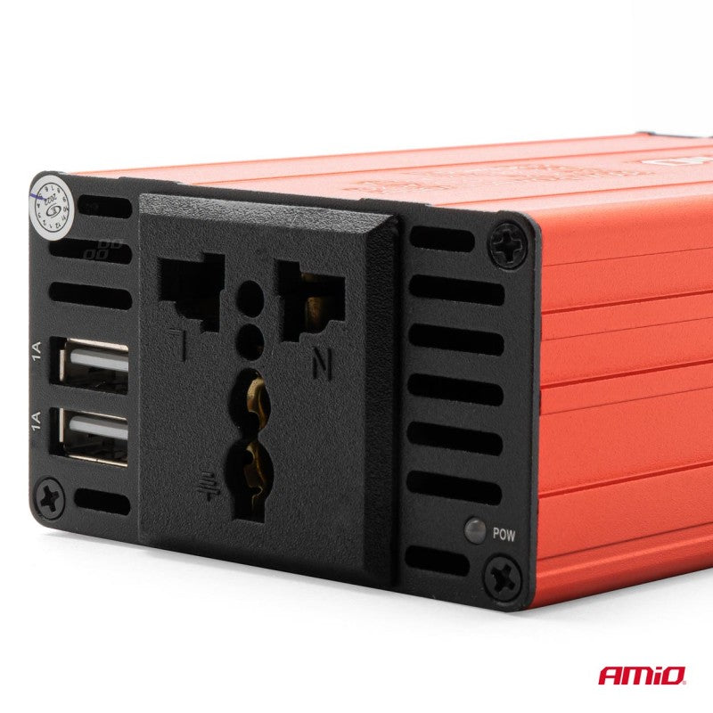 Invertor de tensiune, 24V/230V, 300W/600W, 2xUSB, PI04